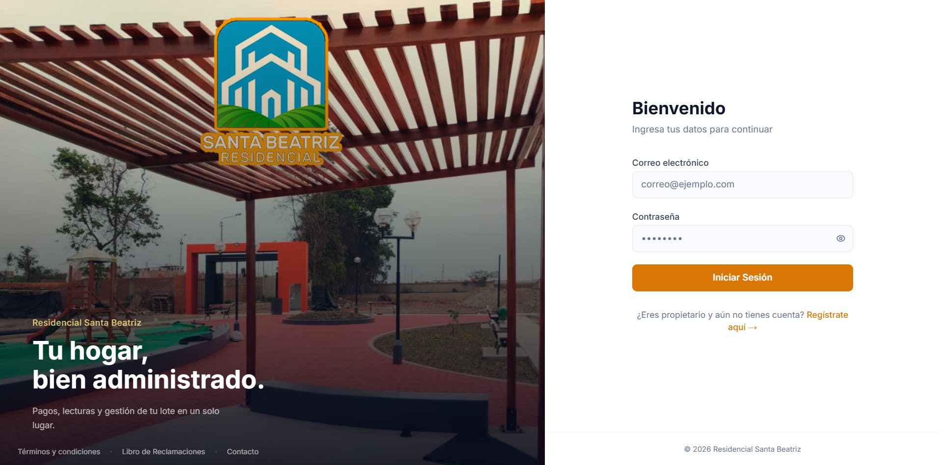 Portal de propietarios de Residencial Santa Beatriz con pagos en línea